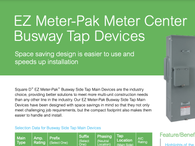 EZ Meter-Pak Meter Center Busway Tap Devices