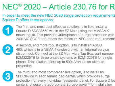 National Electric Code (NEC®) Updates - Handout (Surge Protection)